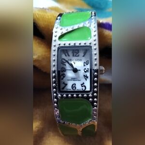 Vellacio Green Enameled Flex Watch Vintage